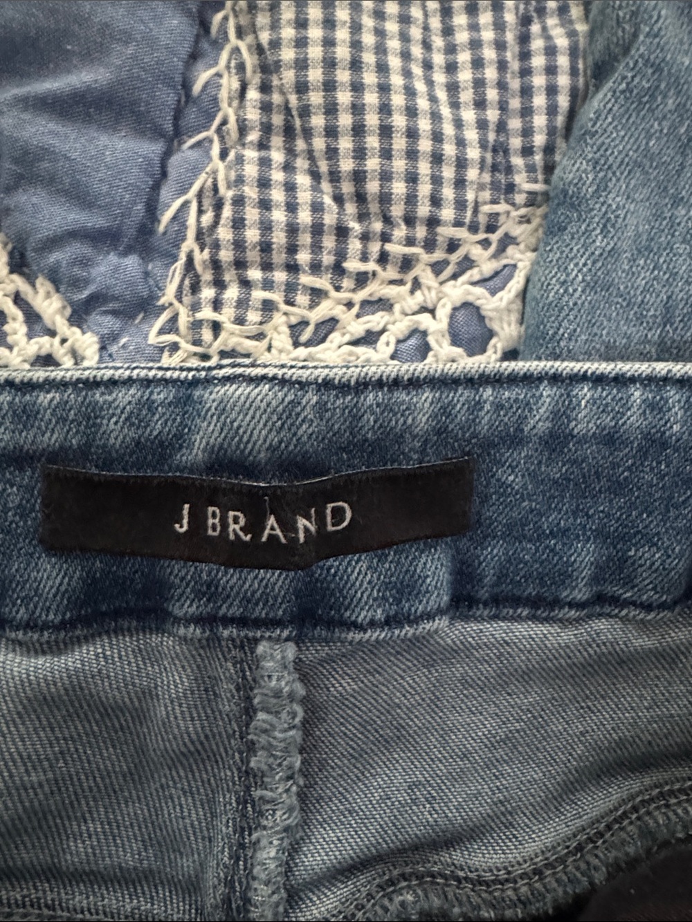 J Brand High-Rise Button-Fly Jeans in Medium Blue - Picture 4 of 5